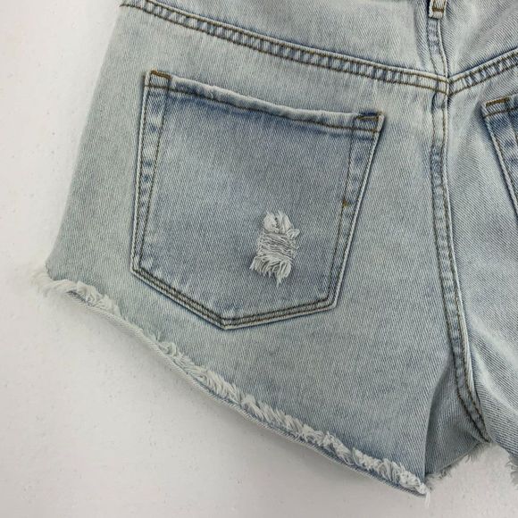 PACSUN Light Wash Blue Denim Shorts - Picture 6 of 6